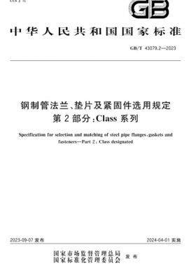 鋼制管法蘭、墊片及緊固件選用規(guī)定 第2部分：Class系列國標(biāo)/T 43079.2-2023