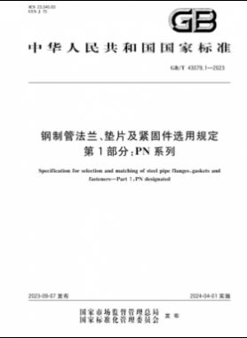 鋼制管法蘭、墊片及緊固件選用規(guī)定 第1部分：PN系列國標/T 43079.1-2023